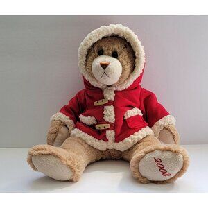 Animal Adventure 2008 Brown Teddy Bear Red Coat Plush Stuffed Animal 15" Rare